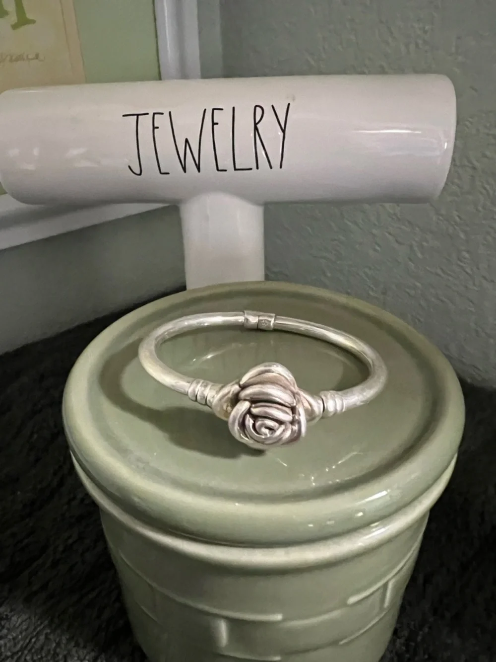 Artisan Silver Rose Hinge Bracelet #JW6